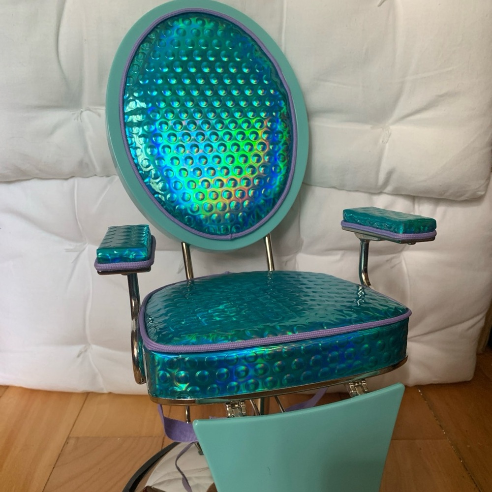 American Girl Blue Metallic Salon Chair